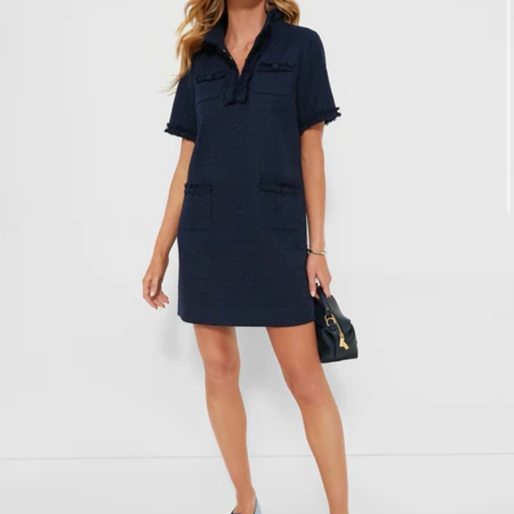 Tuckernuck Pomander Place Navy Tweed Ophelia Dress XXL NWT